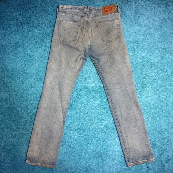 Levis 501 Jeans Men's Size 34x34 Straight Button Fly Red Tab Blue Fits 36x33 - Picture 14 of 15